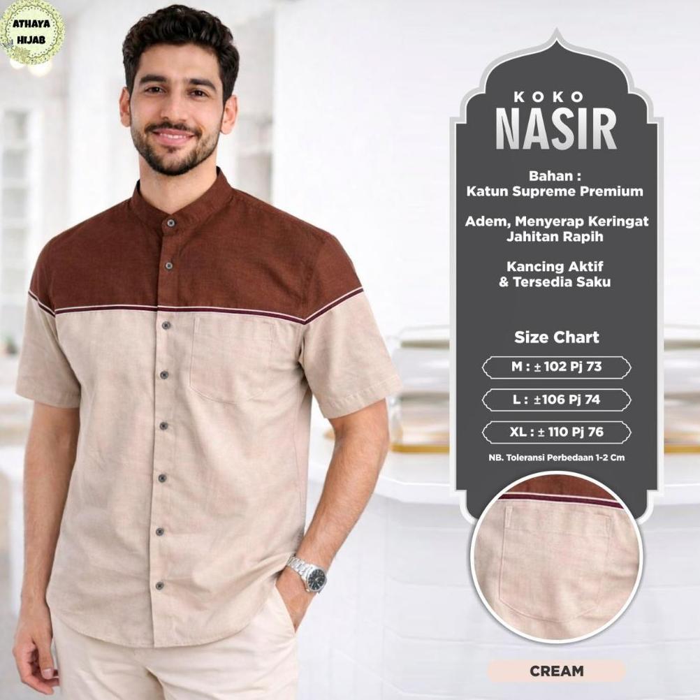 Original Hamzah Nasir Mazen Kemeja Pria Koko Kemko Lengan Pendek By Rdk Athaya