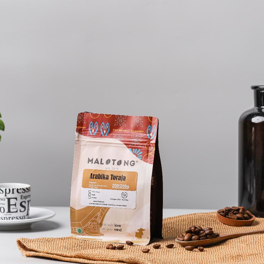 Malotong Kopi King Jantan Peabery Arabika Toraja Sapan Lanang  200 Gram Kopi Biji / Kopi Bubuk