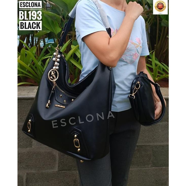 Tas Wanita Tas Selempang Tote Hobo Bag Shoulder Bag Import Kuliah Kantor Kerja Terbaru Esclona Bl193