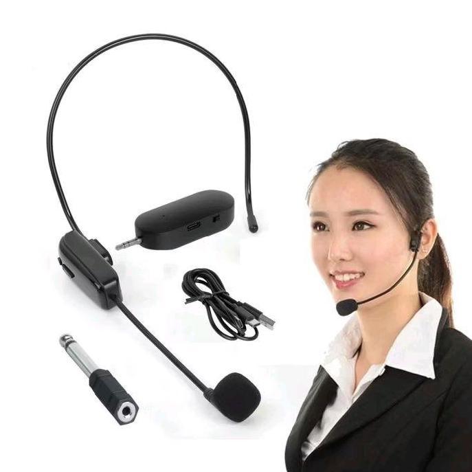 Omagoedang - Mic wirelles clip on bando heandset microphone wirelles meating mengajar streaming  rek