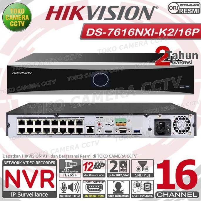 TERLARIS NVR 16 CHANNEL HIKVISION 12MP NVR CCTV POE 4K 8CH 2HDD