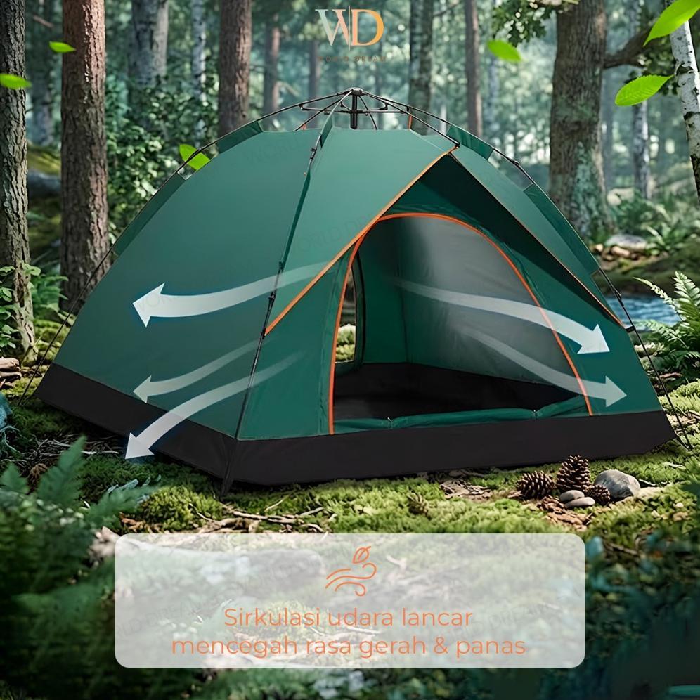 VIREKAMART WORLDREAM TENDA KEMPING KAPASITAS 2-4 ORANG TENDA OTOMATIS OUTDOOR & INDOOR TENDA GUNUNG 