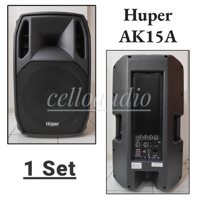 TERLARIS SPEAKER AKTIF 15 INCH HUPER AK15A (1 SET) ACTIVE SPEAKER 15" HUPER AK 15A