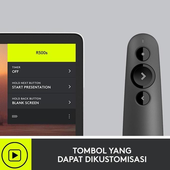 TERLARIS Logitech R500s Laser Presentation Remote Logitech R500 S R 500 pointer gratis ongkir