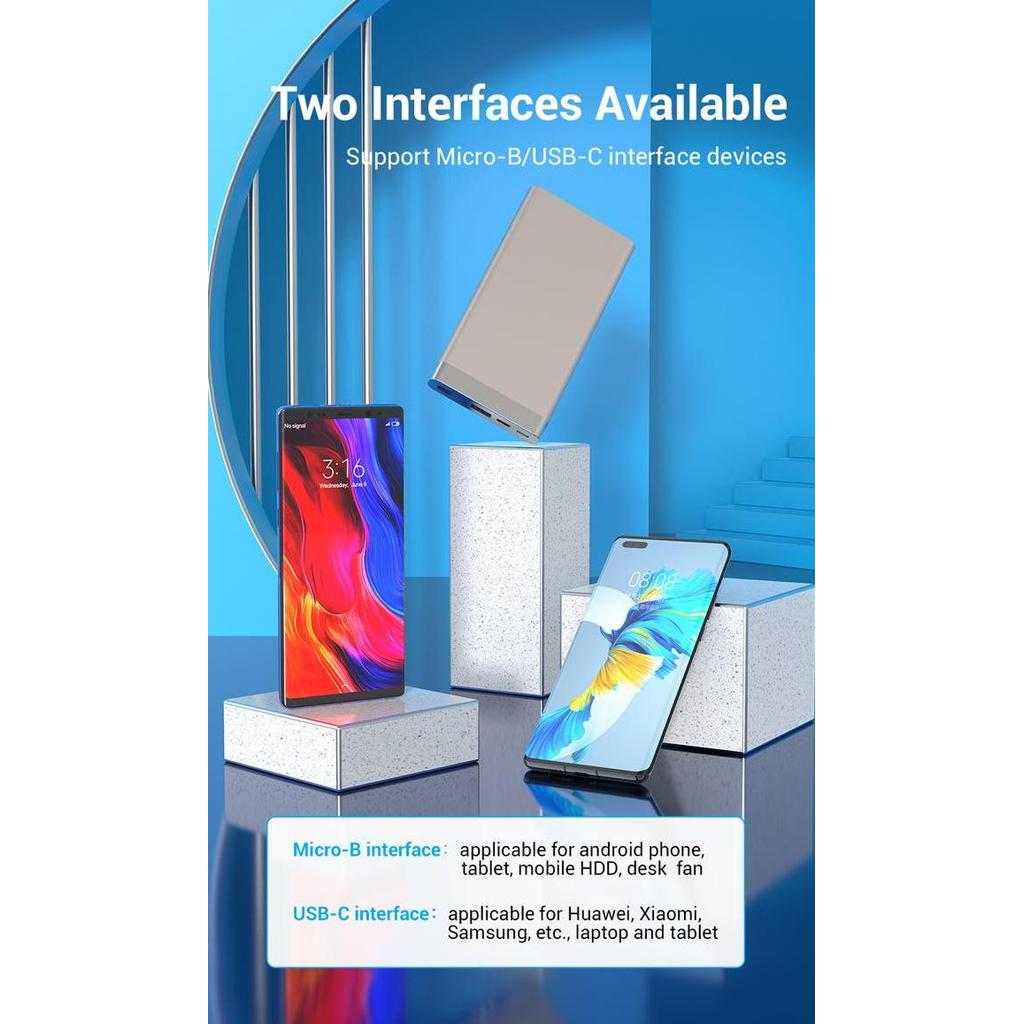 Vention Kabel Micro USB Type C 2in1 Adapter Micro USB to Type C