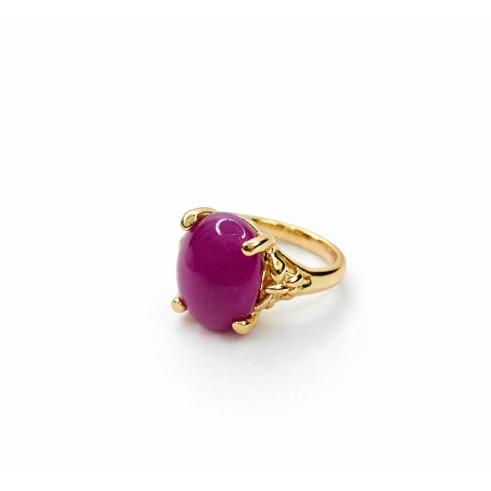 100% AMAN RUBY JEWELRY CINCIN BATU WARNA OVAL ELEGAN WANITA BATU MERAH HIJAU HITAM PINK PREMIUM LOOK