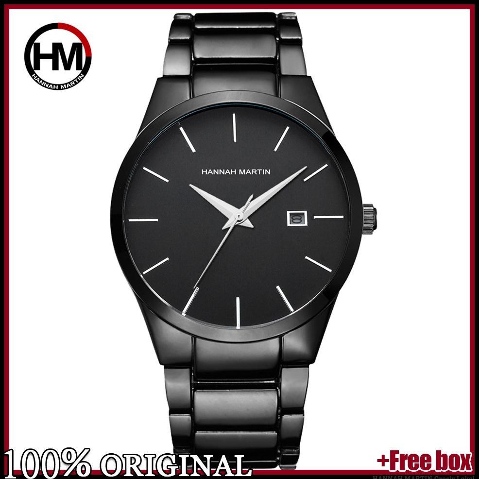 TERBARU HANNAH MARTIN 17551 JAM TANGAN PRIA ANALOG STAINLESS STEEL HANNAHMARTINOS