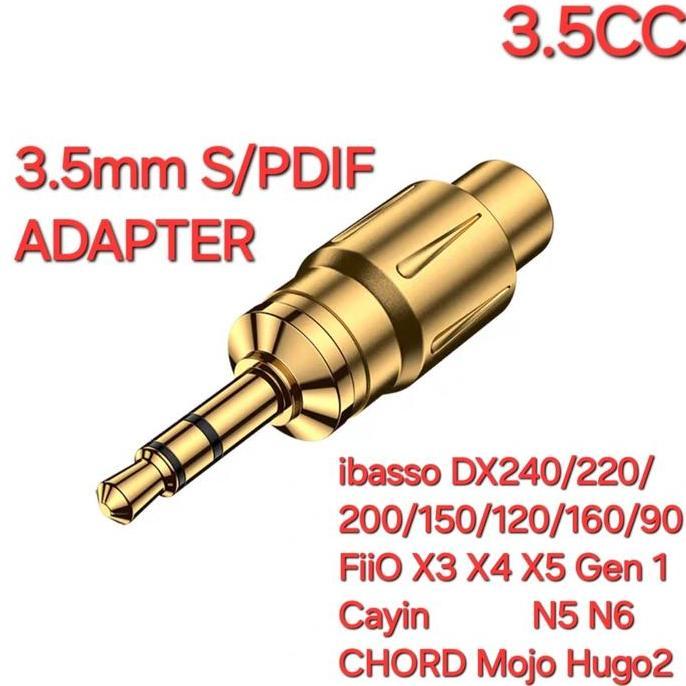 TERLARIS!! MOVE ON 3.5CC 3.5MM M TO RCA F AUDIO ADAPTER FOR MOJO, FIIO, IBASSO