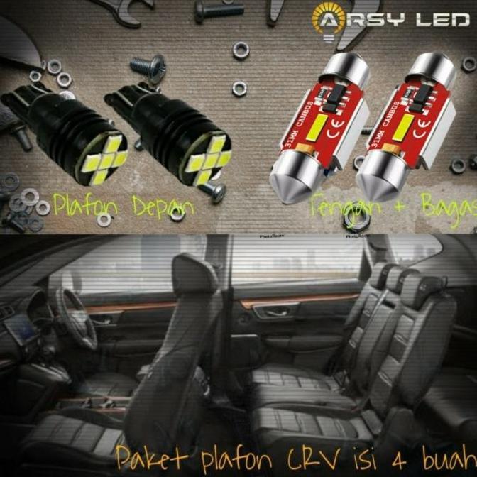 Arsy Led Lampu Plafon Kabin Mobil Crv Cr-V Isi 4 Gen4 Super Terang Car
