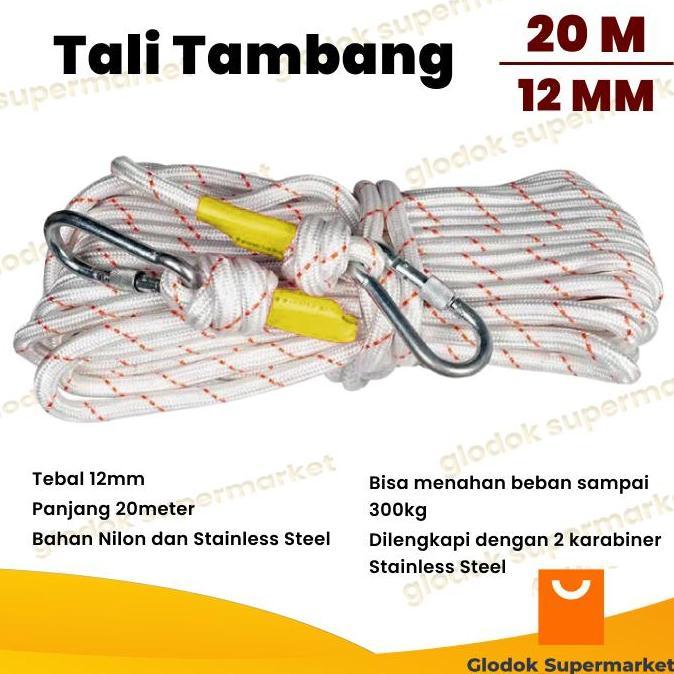 Tali Tambang 12mm Tali Panjat Tebing Nilon 20 Meter