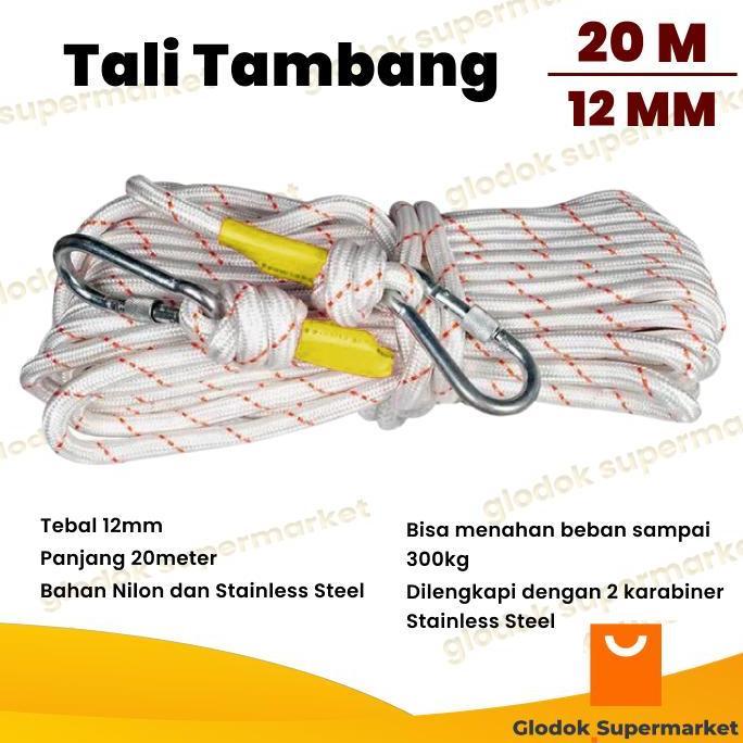 Tali Tambang 12mm Tali Panjat Tebing Nilon 20 Meter