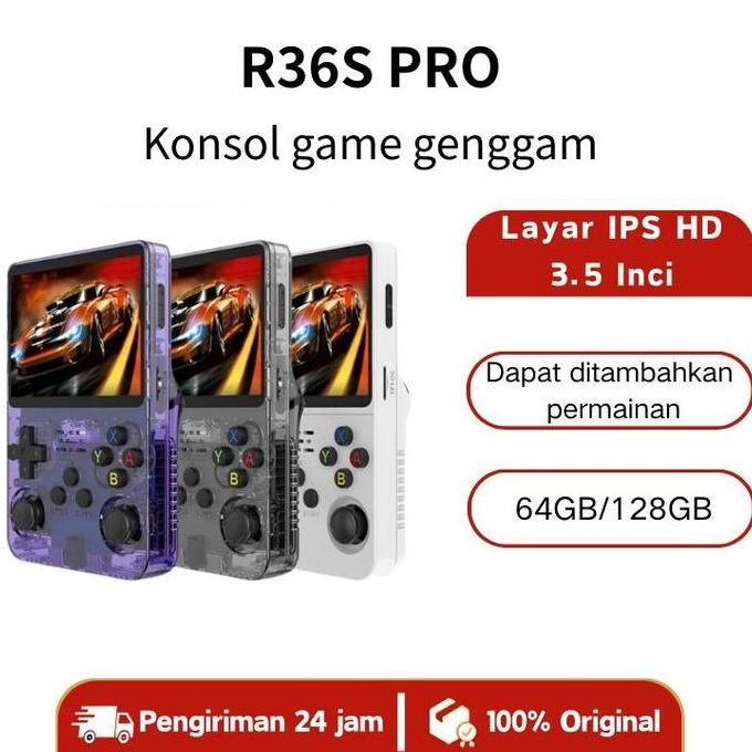 alwibarkah - cod r36s retro game psp handheld gamebot multi console gameboy psp ps1 bisa connect tv 