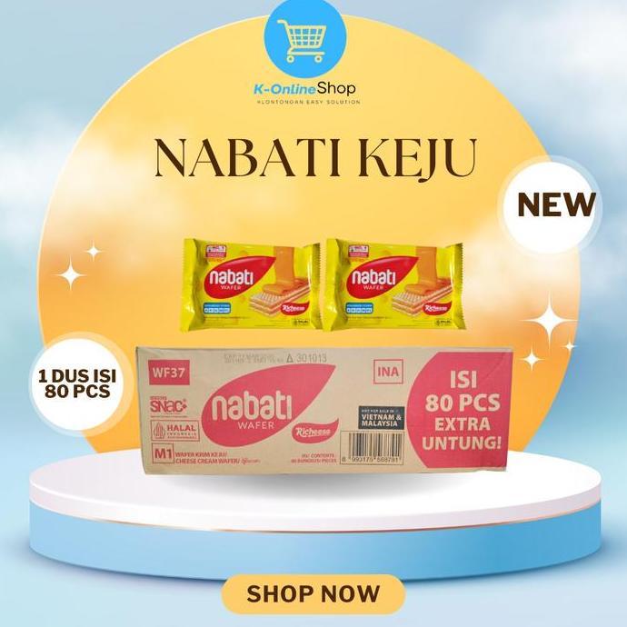 Baskra_shop37 - [KOL X SW 4.4] NABATI WAFER 1 DUS  KEJU  COKLAT - 1 DUS ISI 80 BKS