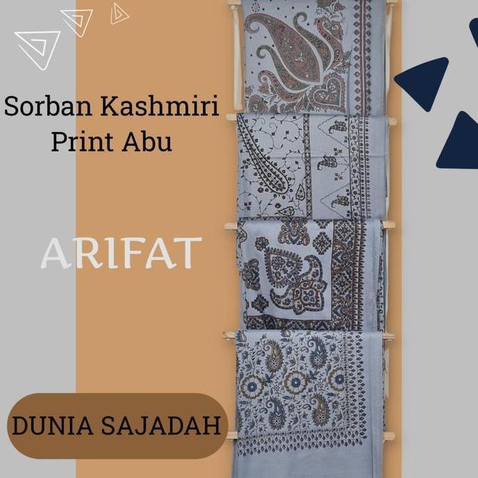 Sorban Kashmiri Print Motif Bordir Abu / Sorban Sablon India Abu