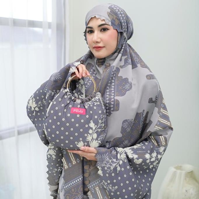 Nelula - Mukena Dewasa 2In1 Maxmara Luxury Silk Lasercut Mewah