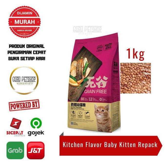 Promo Kitchen Flavor Grain Free Baby Cat Kitten 1kg Kitchen Flavor Kitten Diskon