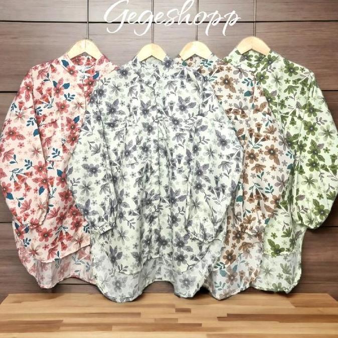 Religion- Gege-Flower Tunik Wanita Motif Bunga Katun