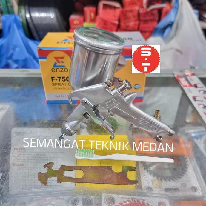 TERBARU - F75 SPRAY GUN SEMPROTAN ANGIN TABUNG ATAS F75G 400cc ENZO SAGOLA F 75G