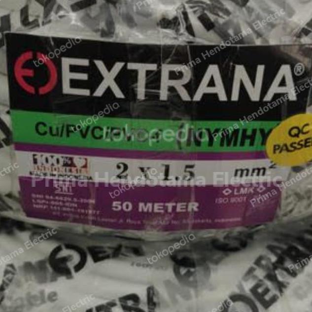 HARGA DISC - Kabel NYMHY 2x1.5mm Extrana | Kabel Extrana NYMHY 2x1,5mm (50 Meter)