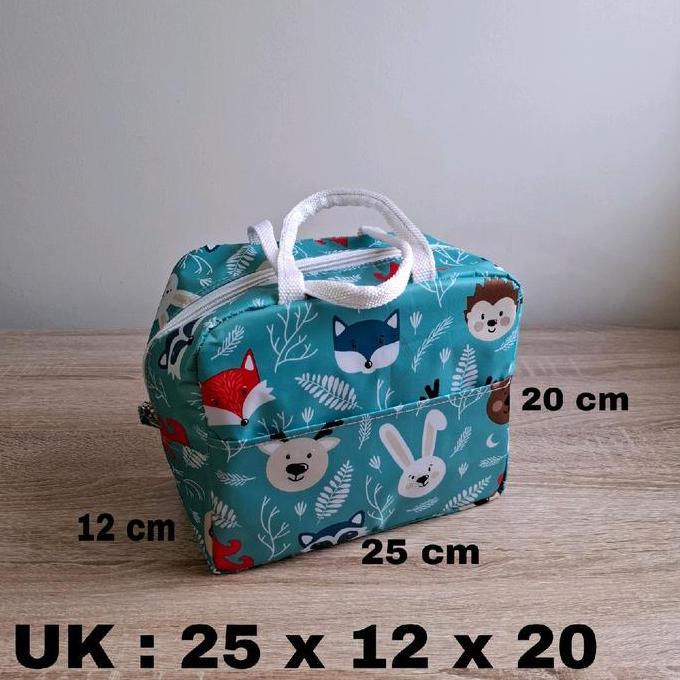 Pass- Tas Bekal Kanvas Lucu Untuk Makanan Anak Dan Dewasa - Model Kotak Lunchbag Tas Bekal Makan Kot