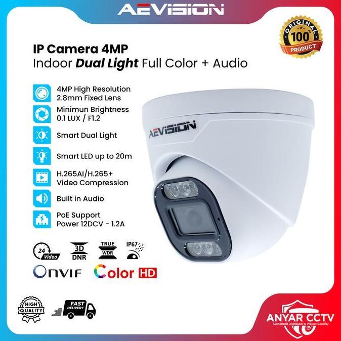 TERLARIS AEVISION IP CAMERA DUAL LHT AUDIO 4MP INDOOR IP CAM 4MP DUAL LHT AUDIO AEVISION ULTRA HD CC
