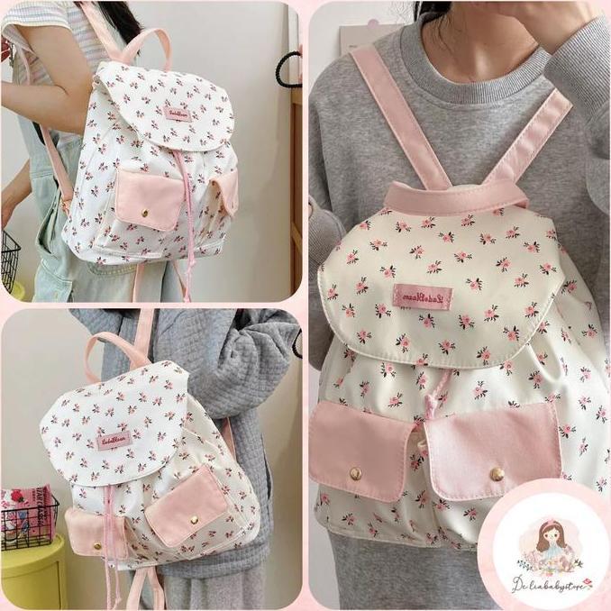 Bavirajuuuuu - Cod Tas Ransel Wanita Tas Cewek Mini Kuliah Nylon Backpack Korea Style Tas Jalan Jala