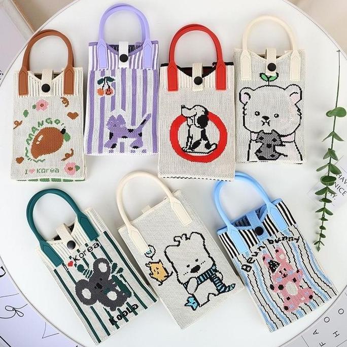New Tas HP Mini Rajut Selempang Sling Bag Rajut ringan Dan tebal