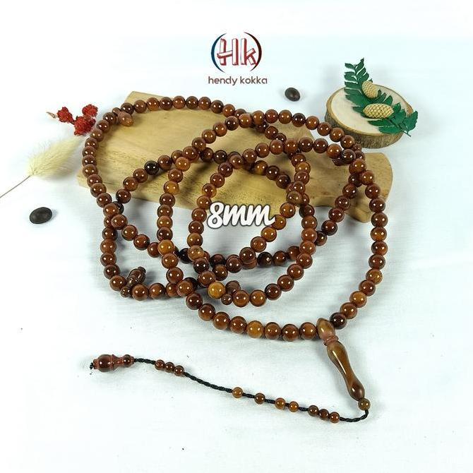 TERLARIS TASBIH KOKKA KAOKA FUKAKAH KAUKAH TIJANI 165 BUTIR 8MM COKLAT