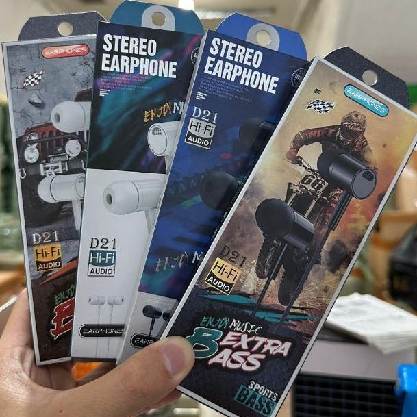 Handsfree Headset Stereo Earphone HF D21 Extra Bass