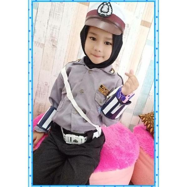 Diskon Baju Profesi Polwan Anak Hijab Kostum Polwan Anak Baju Polisi Anak