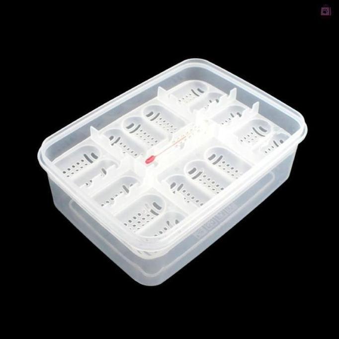 16 Reptile Egg Tray Tempat Telur BD Gecko Kadal Incubator Box + Thermo HS