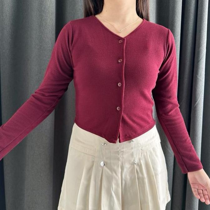 ENMEI Gea Cardigan 961 - Cardigan Crop Wanita - Cardigan Rajut - Atasan Lengan Panjang Kardigan bs