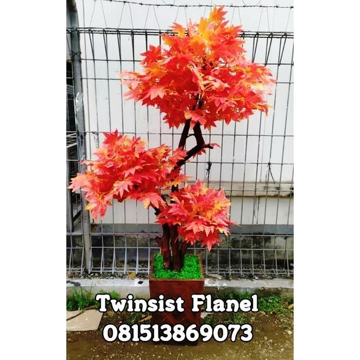 POHON BONSAI MAPLE JEPANG PLASTIK ARTIFICIAL PALSU 170CM / BUNGA SUDUT BEST QUALITY