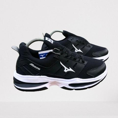 TERLARIS Sepatu Mizuno Pria Model Running Hitam Putih - Sepatu Olahraga Volly - Spatu Sneakers Pria 