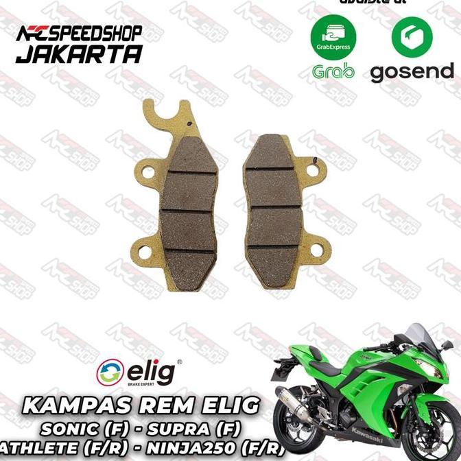 Promo Kampas Rem Elig Depan Belakang Kawasaki Ninja 250 Fi Kampas Elig Cod