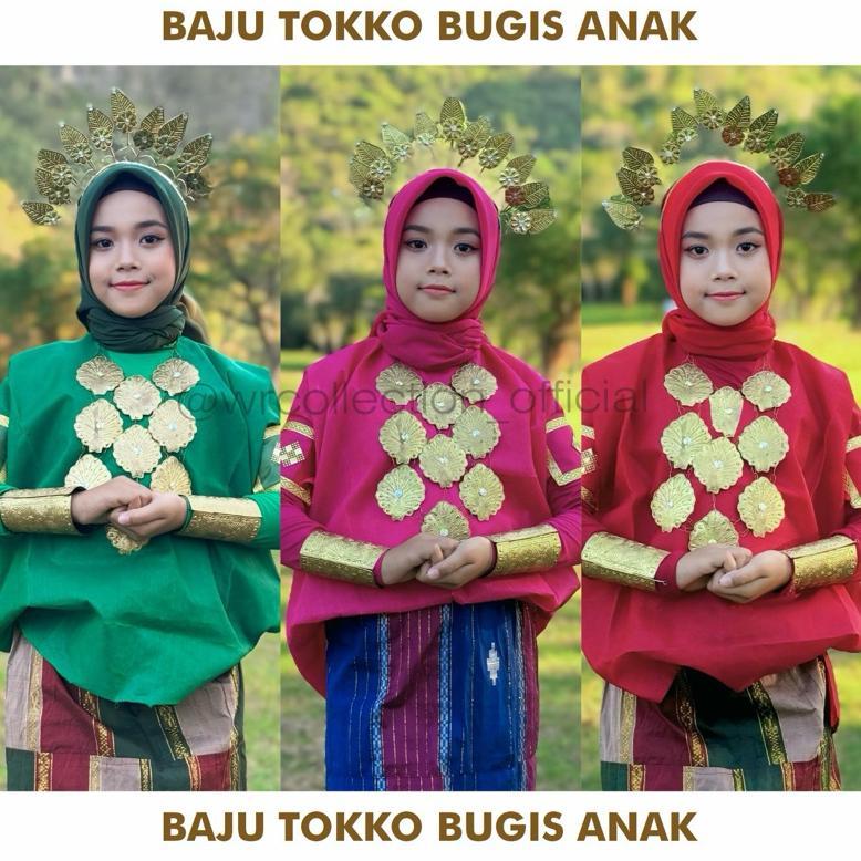 Free Ongkir Set Baju Bodo Tokko Anak Adat Bugis Makassar/ Baju Bugis Tari / Bugis Karnaval