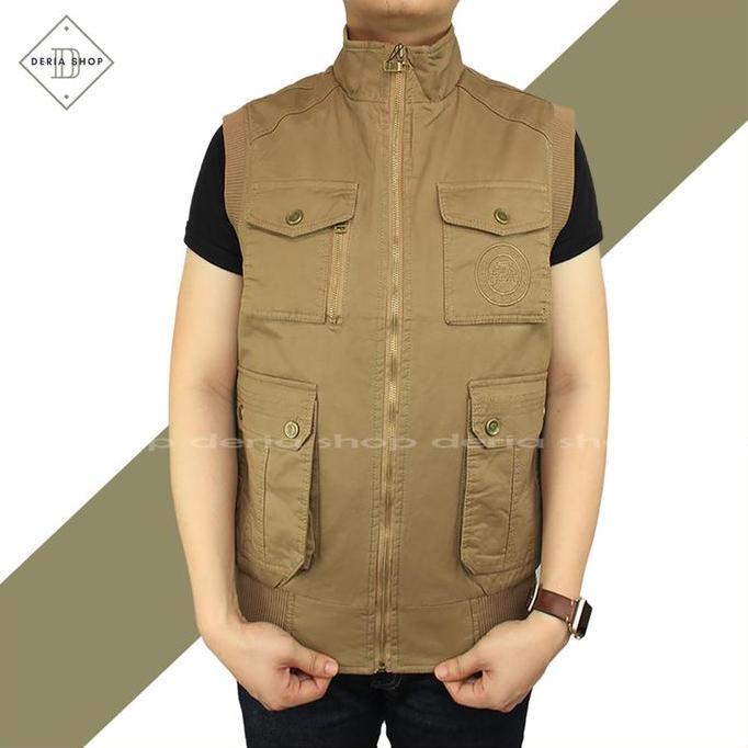 NEW ROMPI BOLAK BALIK JEEP PRIA TACTICAL OUTDOOR IMPORT BAHAN KANVAS KHAKI HIJAU JAKET MOTOR SAFETY 