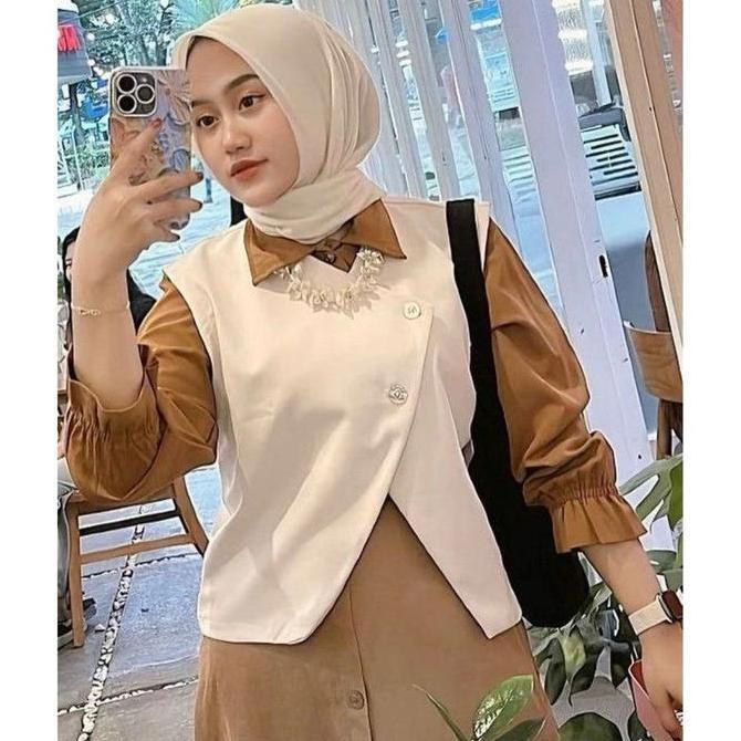danistoreempat - allava vest-vest basic premium rompi wanita atasan katun casual panjang oversize hi