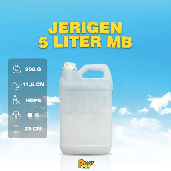 NEW (20 PCS) JERIGEN 5 LITER MB / 5 LITER MULUT BESAR / 5000 ML / MINYAK GORENG BOMOLI - JERIGEN BER