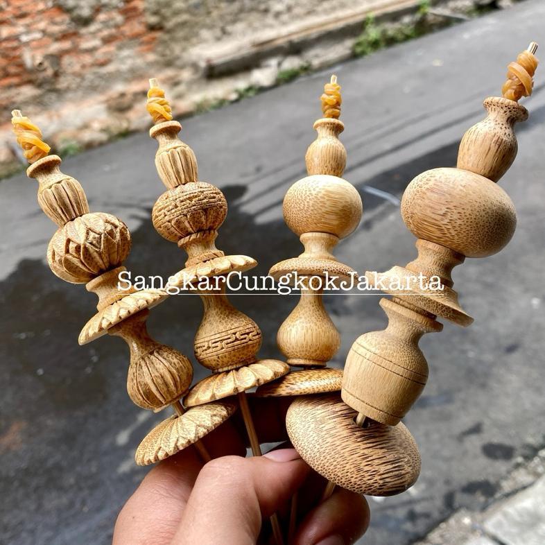 Pion Bambu Mahkota Sangkar Burung Kecil Dan Besar Ori Cungkok