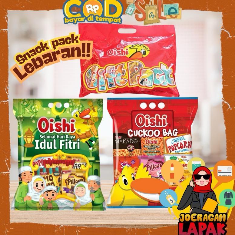 OISHI SNACK PACK IDUL FITRI LEBARAN RED GIFT BAG CUCKOO HADIAH ANAK JAJAN HARI RAYA POPCORN SPONGE C