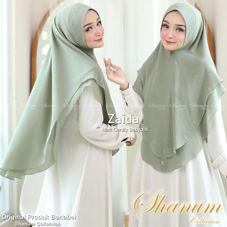 MURAH Jilbab syari ZAIDA Khimar 2 layer Jumbo Jilbab Syari Kerudung Jumbo ceruty babydoll