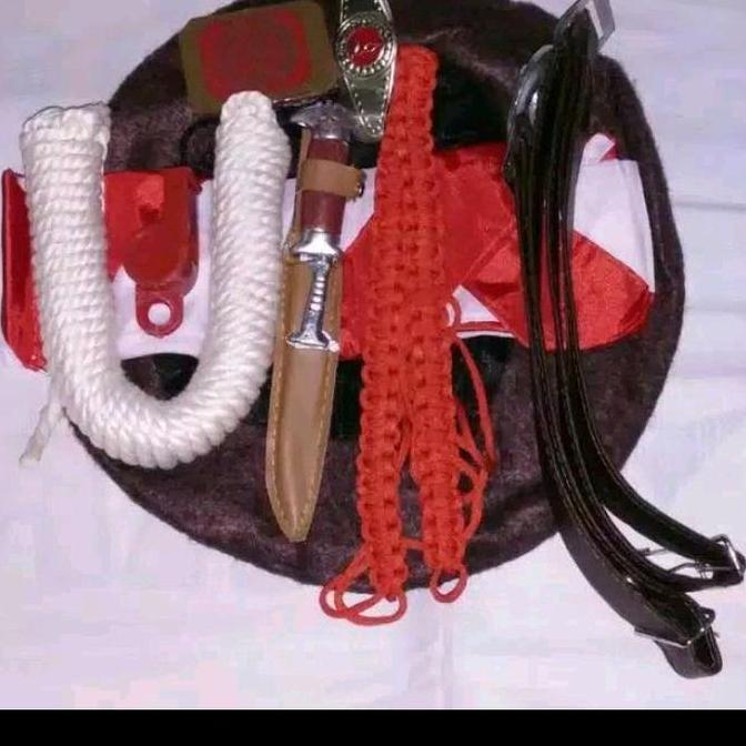 Satu Set Perlengkapan Pramuka Anak Laki-Laki Terbaru - Topi Baret, Kacu dan Ring, Tambang Pramuka, P