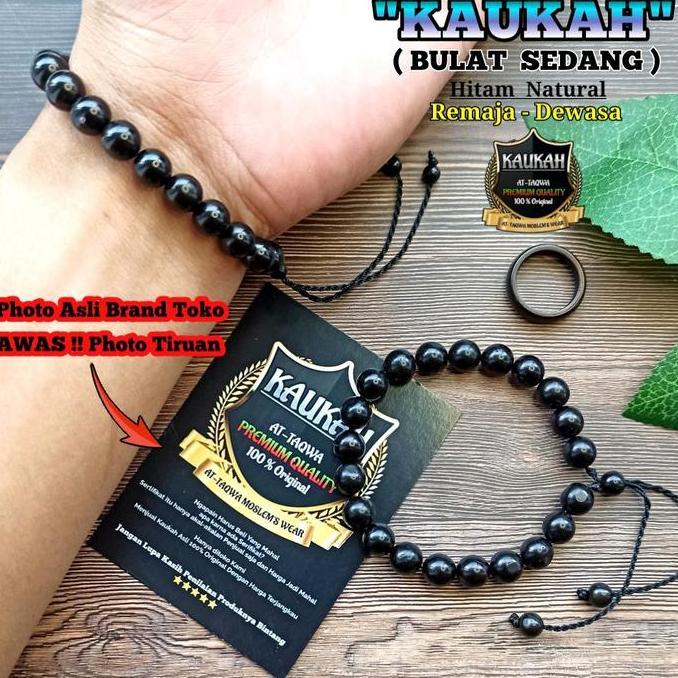 Youboy- Bulat Sedang + Cincin | Gelang Kaukah Asli Pria Wanita Koka Kokka Kokah Kaokah Dewasa Kayu