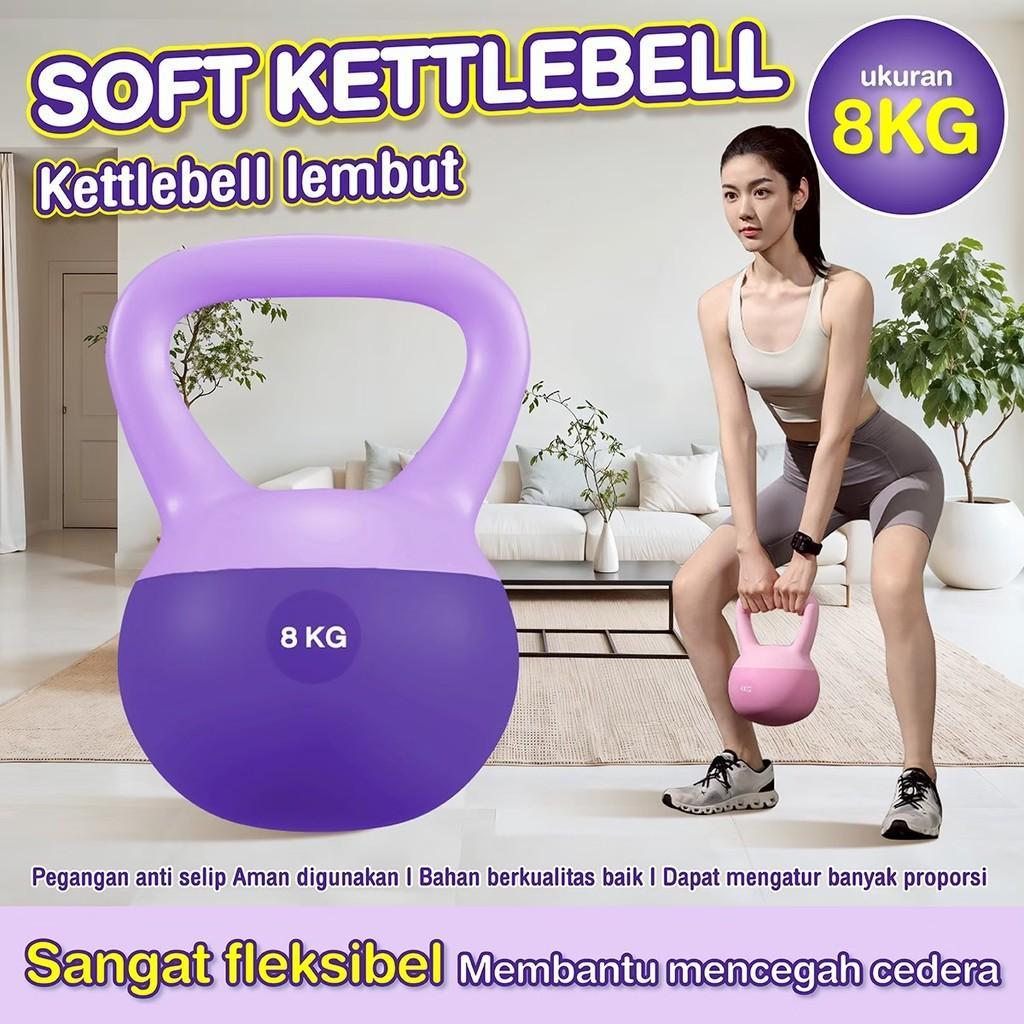 Soft Kettlebell Dumbell Set Neoprene Kettlebell Lunak 2Kg, 4Kg, 5Kg, 6Kg, 8Kg