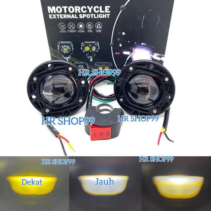 Lampu Foglamp Bumper Laser Gun LED Bumper Bemper  Mobil 3inc Kuning Putih Bulat