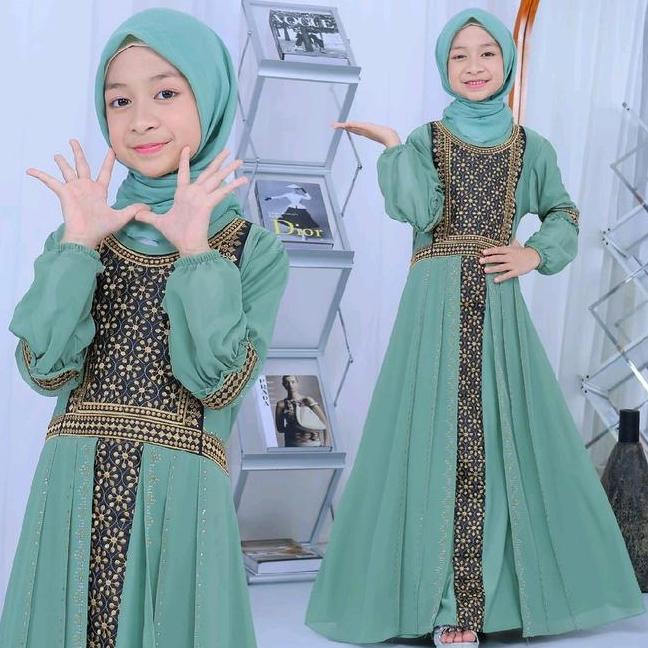 Gamis Abaya Anak Cindy Varian Warna Elegan Busana Muslim Anak Cewek 512 Tahun