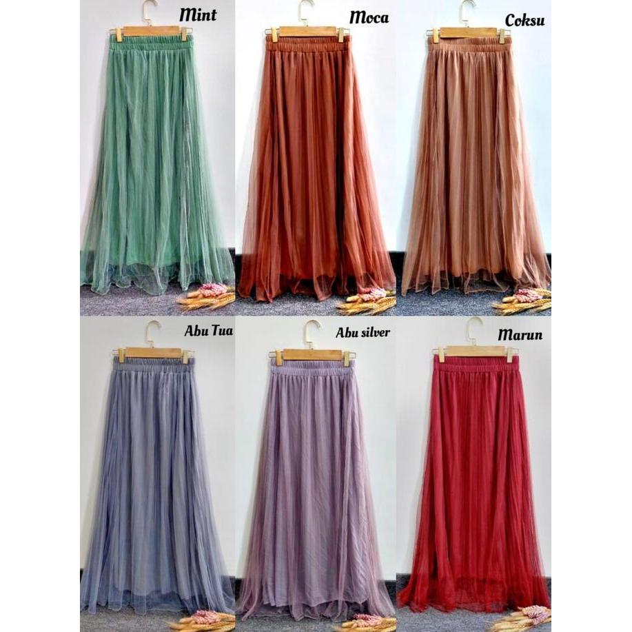 Rok Plisket Tutu Long Skirt korean Style | Rok Tile Wanita Terbaru |  Rok  TUTU  Terkini  | Bawahan 