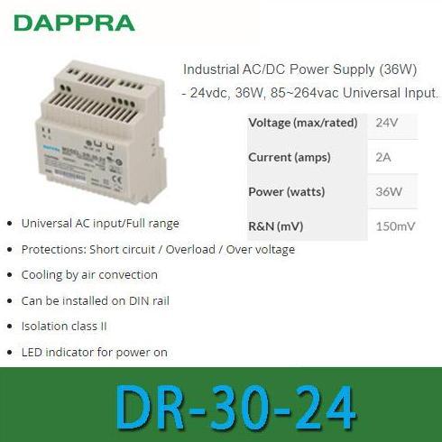 Murah Dr-30-24 Dr30-24 Dr 30 24 Ac Dc Converter 24V Din Switching Power Pm20