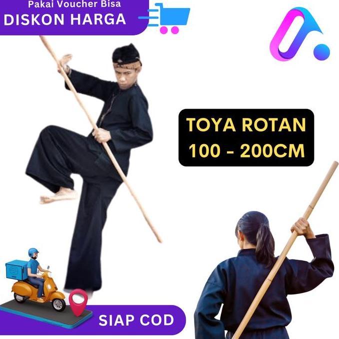 COD TOYA ROTAN Tongkat Silat Berkualitas Tongkat Panjang Lurus Full Vernis Bisa Untuk Tongkat Pramuk